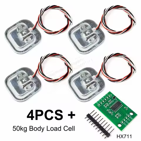 4PCS 50kg Human Scale Load Cell Weight Sensor + HX711 AD Module Body Load Cell Weighing Pressure Sen