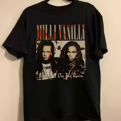 Milli Vanilli Black T shirt family all size