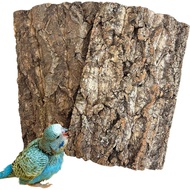 Cork Bark Perch for Birds 12"x8" Natural Cork Chewing Toy 2 PCS Flat Budgies Bark Seat Board Wood Ba