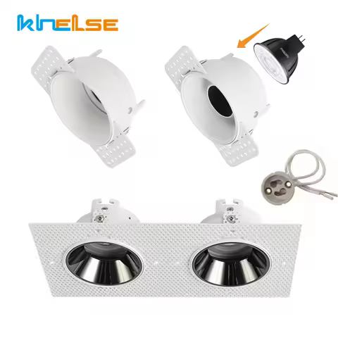 DL013 Trimless Plastering LED Downlight Bracket Adjustable Recessed Ceiling Spotlight Frame Socket G