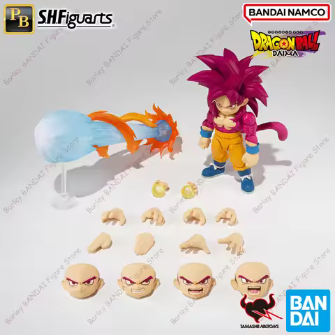 In Stock BANDAI S.H.Figuarts Dragon Ball Daima Super Saiyan 4 Son Goku (Mini) Anime Action Figures M