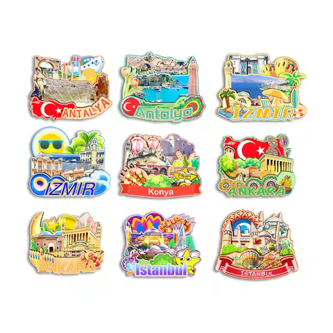 Istanbul Ankara Izmir Antalya Konya Turkey Fridge Magnet Travel Souvenir Gift Handmade Decorative Re