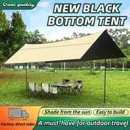 NEW BLACK-BOTTOM Tent Full Set 4.5x6M Camping Tent BIG Flysheet Sunshade Flysheet Waterproof Canopy 