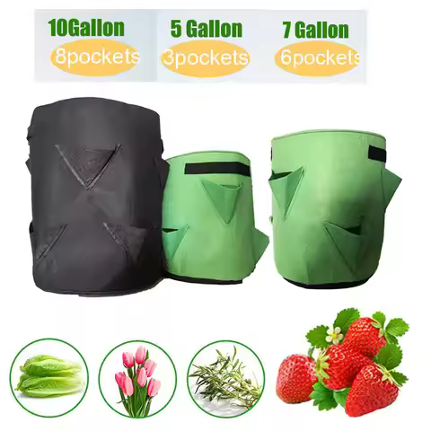 5/7/10 Gallon Garden Tool Pocket Flower Jardin Plant Grow Bag Strawberry Vertical Pouch Root Round R