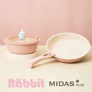 MIDAS PLUS 陶瓷塗層2鍋4件組-🐇小兔款(不挑爐具，瓦斯爐電磁爐可用)原價👉8310特價🛒3980♦️使用陶瓷處理，不含重金屬、無PFAS♦️ 易清洗、省油、導熱快速(不挑爐具，瓦斯爐、電磁爐、IH爐可用)💁🏻‍♀️組合內容：24cm平底鍋、20cm小炒鍋、20cm矽膠玻璃蓋、可拆式把手🔸型號：EC-MP-4PS-RB#Neoflam