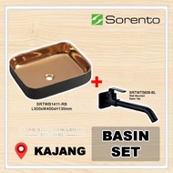 (Combo Set) SORENTO Top basin SRTWB1411-RB Black Rose Gold Basin With Black Wall Mounted Basin Cold 