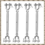 [zv0lma8i] 4PCS Turnbuckle 1/4" (M6) 304 Stainless Steel Turnbuckle for Cables Wire, Shade Sail, Wir