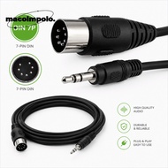 7 Pin Din Male to DC 3.5mm Male Cable, 3 meters/9.8ft Plug and Play MIDI DIN 7pin Stereo Conversion 