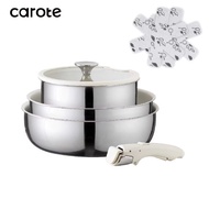 CAROTE 5 PCS Stainless Steel Cookware Set, Non-Stick Pot and Pan Set with Detachable Handle