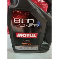 Motul 8100 POWER 0w20 /5Liter 100%Original Ada sticker Sirim & QR code