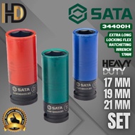 SATA 3 Pcs 1/2" DR Protected Deep Impact Wrench Socket / Heavy Duty Impact Wrench Socket / Box Socke