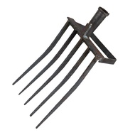 Gardening Pitchfork Metal Large Fork Gardening Tool with 5 Gardening Claws for Compost Horses Hay Mu