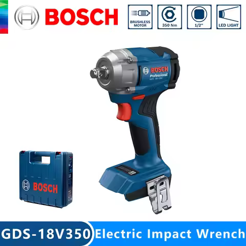 Bosch GDS 18V-350 Cordless Impact Wrench 350Nm 1/2" Brushless 3-torque Settings LED Light Adjustment
