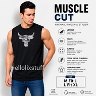 Muscle Cut Bulls Army Camo Motif Muscle Tank