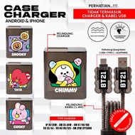 Black Straight Charger Case & Cute Art Cable Protector for Charger iphone, Xiaomi, Vivo