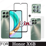 Honor X6b Tempered Glass Screen Protector For Honor X6B 3 in 1 Full Coverage Glass Film + Camera Len