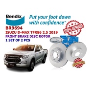 ISUZU D-MAX TFR86 2.5 2019 BENDIX Front Brake Disc Rotor BR9694 (1 Set Of 2 Pcs)