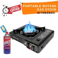 Durable Portable Butane Gas Stove (Black) with free butane