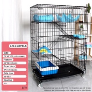 Low Freight Cat Cage 4 Layer Pet Cage Foldable Sturdy Pet Furniture Cat Cages with Wheels