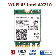 【Antenna set optional】Intel AX210 WI-FI 6E Bluetooth 5.2 Dual Band 3000Mbps M.2 Wireless Card AX210NGW 2.4G/5G 802.11ax Wifi 6