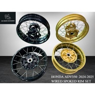 Honda ADV350 Motorcycle Tyre Wired Spoked Tubeless Rim Set Front 15" Rear 14" Black/Gold