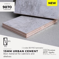 15mm Urban Cement 3D PVC laminated plywood (4ft x 8ft) 1-side PVC | 9870 | Papan kayu DIY | plywood 