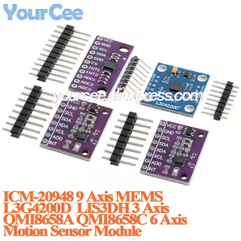 2pcs/1pc Gyroscope Accelerometer Motion Sensor ICM-20602 QMI8658A QMI8658C 6 Axis L3G4200D LIS3DH 3 