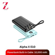 Alpha X Power Bank รุ่น E10 10000mAh พาวเวอร์แบงค์ พร้อมสายชาร์จในตัว แบตสำรอง