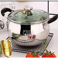 18-24cm Stainless Steel pot Double Bottom Soup Pot Nonmagnetic Cooking Multi purpose Cookware Non stick Pan induction cooker used pot