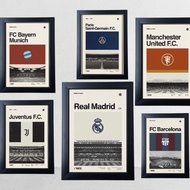 European football club poster wall decoration & a4 frame