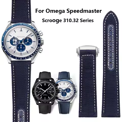 Canvas Nylon Watchbands For Omega Seamaster 300 Speedmaster AT150 Omega Speedmaster Slubby 310.32 Se