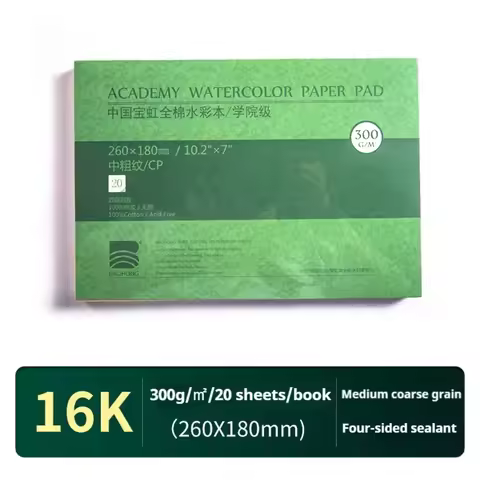 20 Sheets Watercolor Paper Block 32K 16K 8K 100% Cotton Watercolor Sketchbook 300g Art Paper Water C