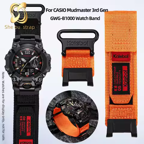 GWG-B1000 Nylon Watch Band For CASIO G-Shock GWG-B1000 Third Mudmaster Generation Modified Breathabl