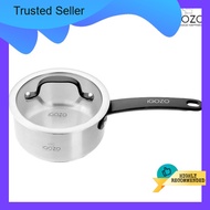 [ Local Ready Stocks ] iGOZO 16cm Elite 304 Stainless Steel Saucepan + Glass Lid | Kitchenware Cookware Cook Boil Periu