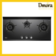 Rinnai RB-3CGN 3 Inner Burner Built-In Hob Schott Ceran Glass (Black) Top Plate