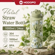 MODOFO 1000ml Tumbler Hot and Cold Tumbler With Straw Water Bottle Tumbler With Straw Coffee Tumbler