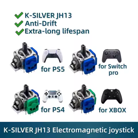 2pcs K-Silver Hall joystick for PS4 Xbox ONE Hall electromagnetic joystick for PS5 Hall joystick Swi