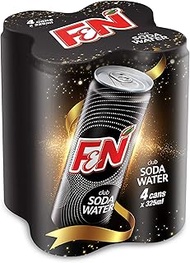 F&N Sparkling Flavoured Drink Club Soda Water, 4 x 325ml