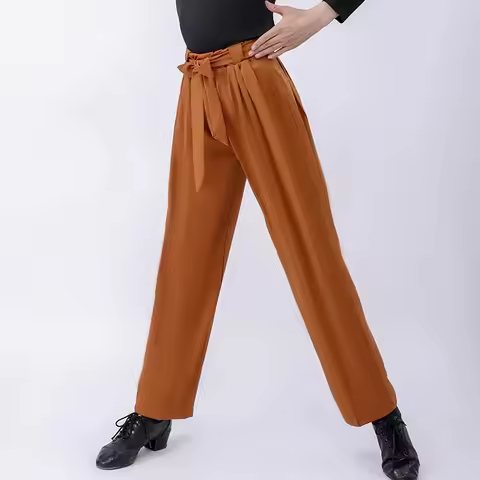 New Kaki color Boy Latin Dancing pant Straight barrel Children Rumba/Cha Cha/Samba Dancewear Racing 