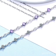 Wholesale Inlaid Silver Bracelet Stone Female Zirconia Diamond-Shaped Silver Jewelry Love s925 Troll