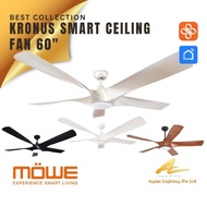 MOWE Ceiling Fan Light 60" 5 Blade Tri Tone Dimmable Smart WI-FI DC Motor 2 Years Onsite Warranty