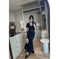 Turn-down Collar Bodycon Dress with Belt Code BD6