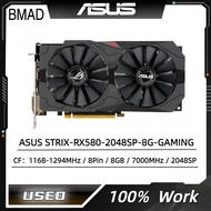 Used ASUS STRIX-RX580-2048SP-8G-GAMING Game Graphics Cards