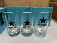 黑標Sapporo 厚底玻璃啤酒杯shot杯非右邊鑽石杯單價價