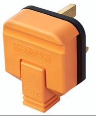 Masterplug - (2件裝) 重型英式三腳插頭 13A保險絲 橙色 HDPT13O 堅固耐用 Permaplug