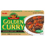 S&amp;B Golden Curry Sauce Mix 1KG, Medium Hot Japanese Curry (NO MEAT CONTAINED)