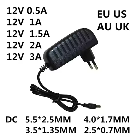 1pcs AC 100-240V DC 12V 0.5A 0.8A 1A 1.5A 2A 3A Converter power Adapter Charger Power Supply 12 V Vo