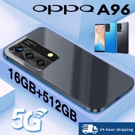 โทรศัพท์ OPPQ A96 5g smartphone หน้าจอ6.7-inch (แรม16GB+รอม512GB) โทรศัพท์สำหรับเล่นเกม ใช้แอปธนาคารได้ รองรับภาษาไทย สมาร์ทโฟน Face Unlock กล้อง HD ใส่ได้2ซิม โทรศัพท์มือถือราคาถูกๆ รองรับการเก็บเงินปลายทาง โทรศัพท์ ถูกๆ ดี