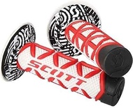 Scott Red White Diamond and Donuts Handlebar Hand Grips Fits Honda Cr80 Cr85 Cr125 Cr250 Cr500 Crf25