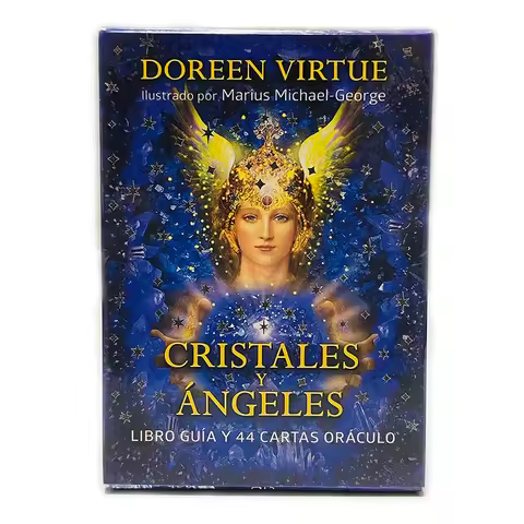 Crystals Angel Oracle 44 Deck 10.4x7.4cm Spanish Version Board Game Fate Divination Tarot Cards